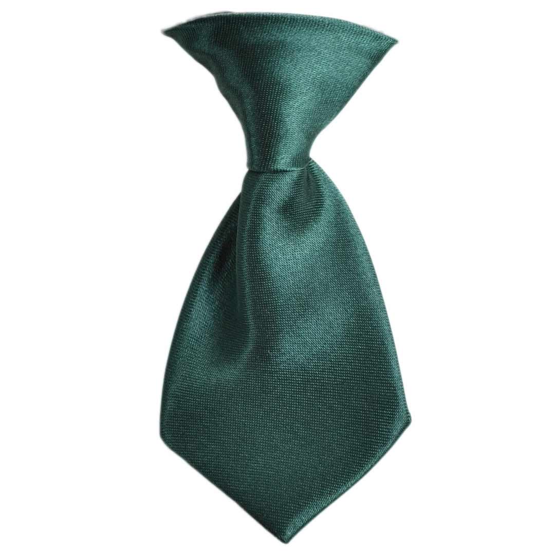 Svilena, temno zelena kravata za pse "Lavendel"
