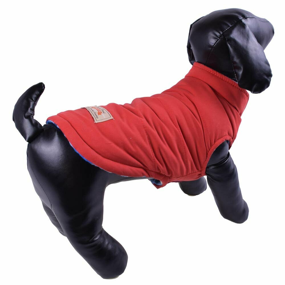 GogiPet dvostranska jakna za pse - rdeča barva