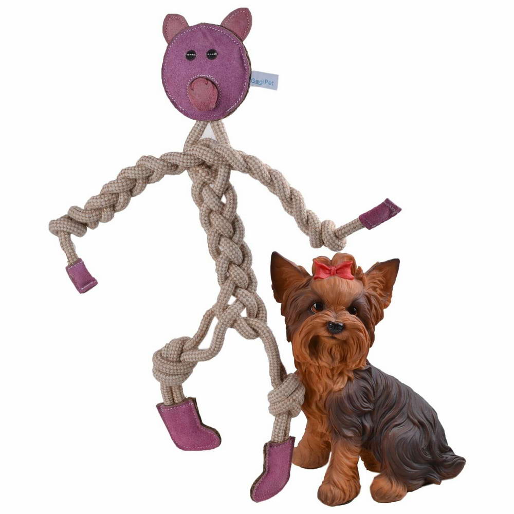 GogiPet® velika igrača za pse iz naravnih materialov "Pujsek" je velikosti 51 cm