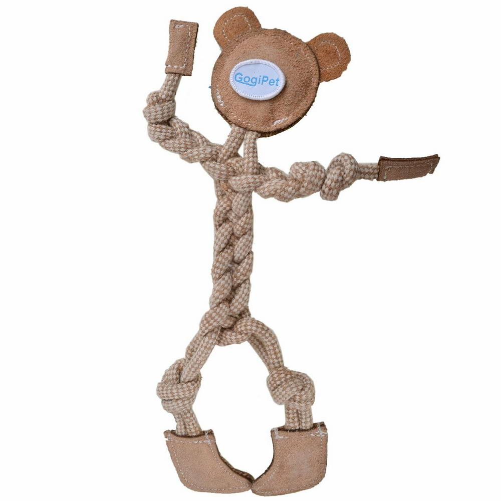 GogiPet® majhna igrača za pse iz naravnih materialov "Opica" je velikosti 27 cm