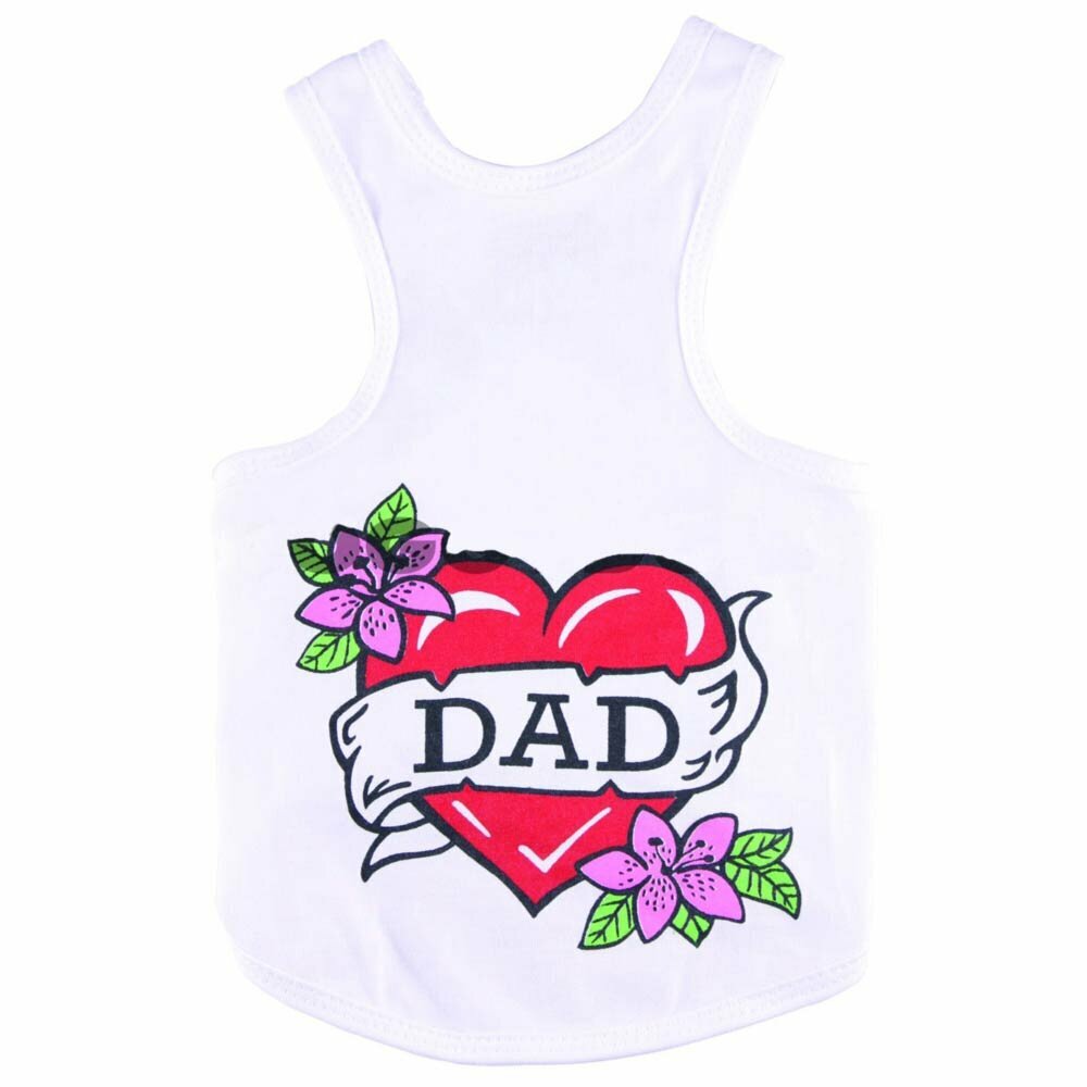 Majica brez rokavov "I love Dad" - bela barva
