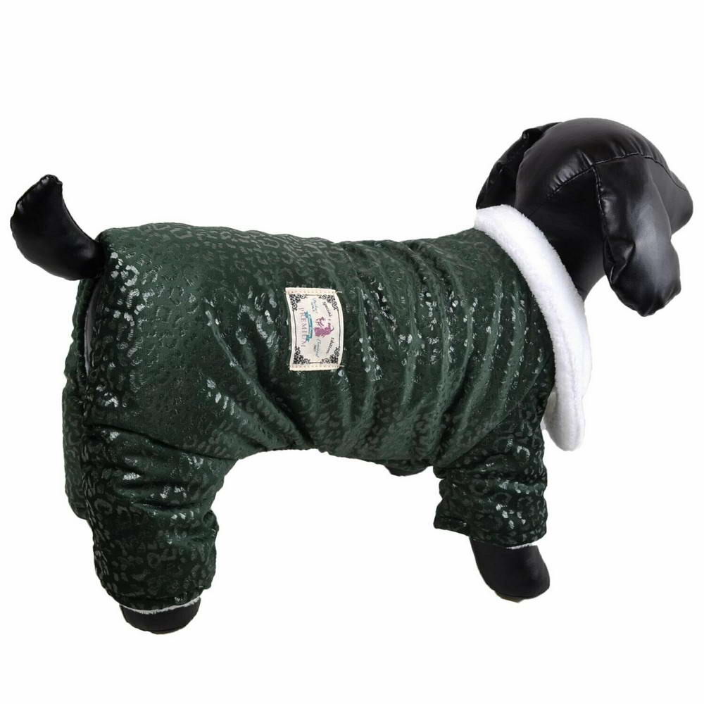 Zimski komplet za pse "Sofia" - zelena barva, našitek na hrbtnem delu