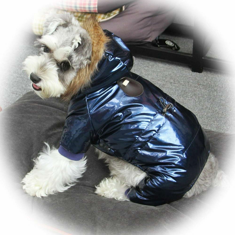 Zimsko oblačilo za psa "Lorenzo" - modra barva, zatezna vrvica v pasu