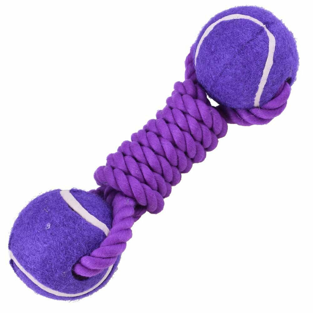 Vijolični žogi z vrvjo za grizenje - GogiPet igrača za pse