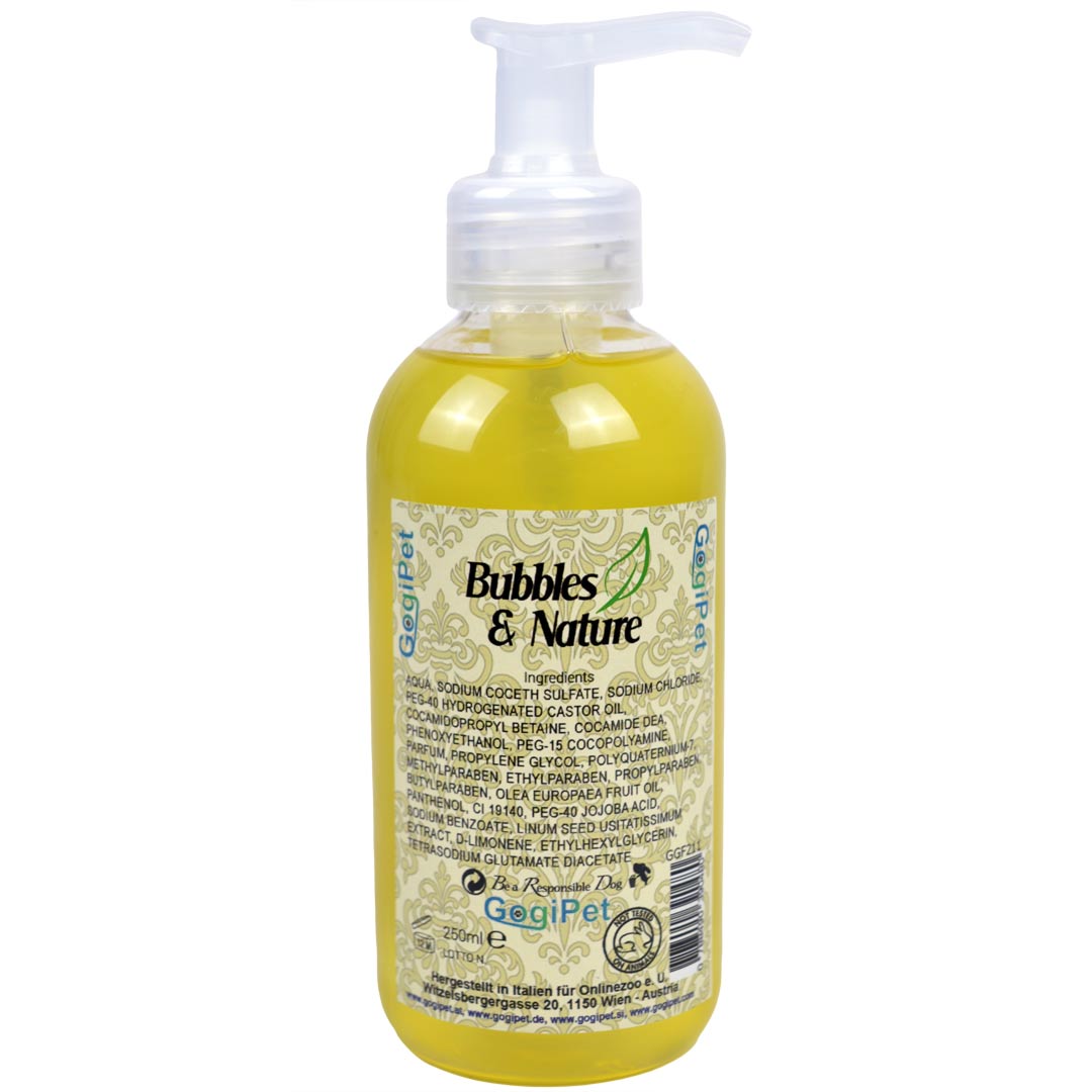 GogiPet Bubbles & Nature šampon za dolgodlake pse - surovinska sestava