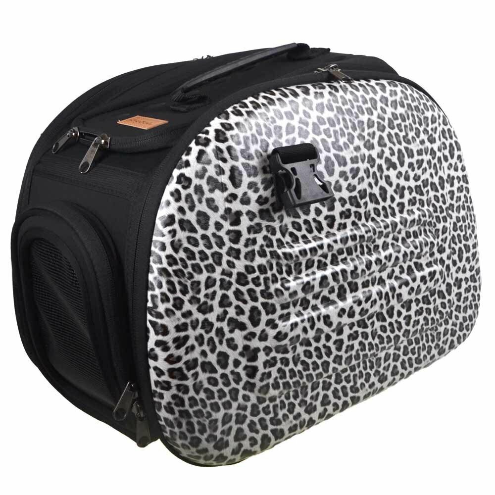 Moderna torba za pse - zložljiv model beli Leopard