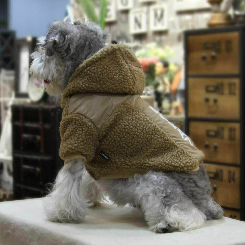 GogiPet zimska jakna za psa "Dobaz" - rjava barva, lepo oblikovana kapuca