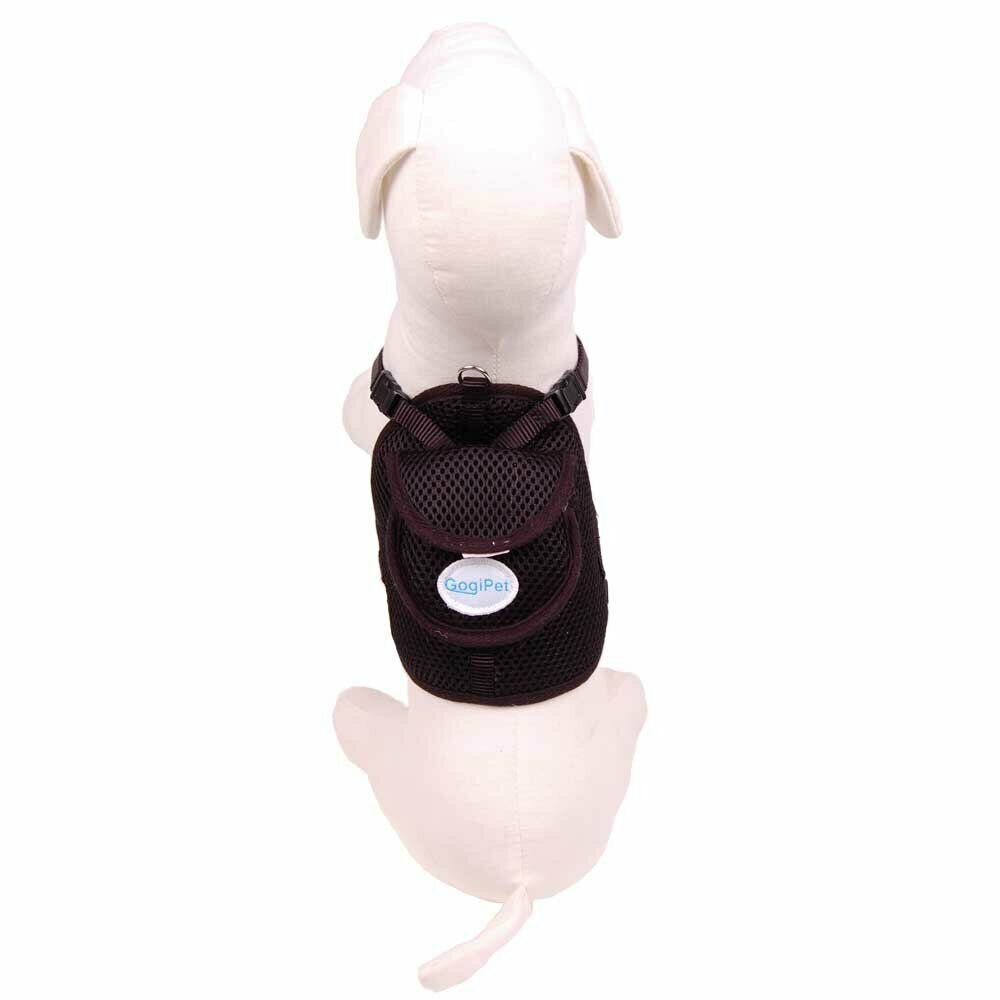 GogiPet črna oprsnica z nahrbtnikom za psa - modni dodatki za pse
