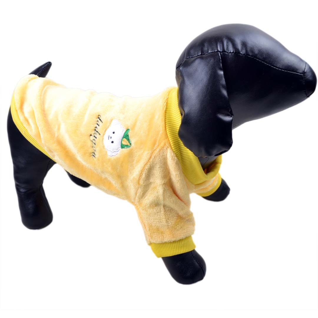 Mehak in kosmaten pulover za psa - rumena barva