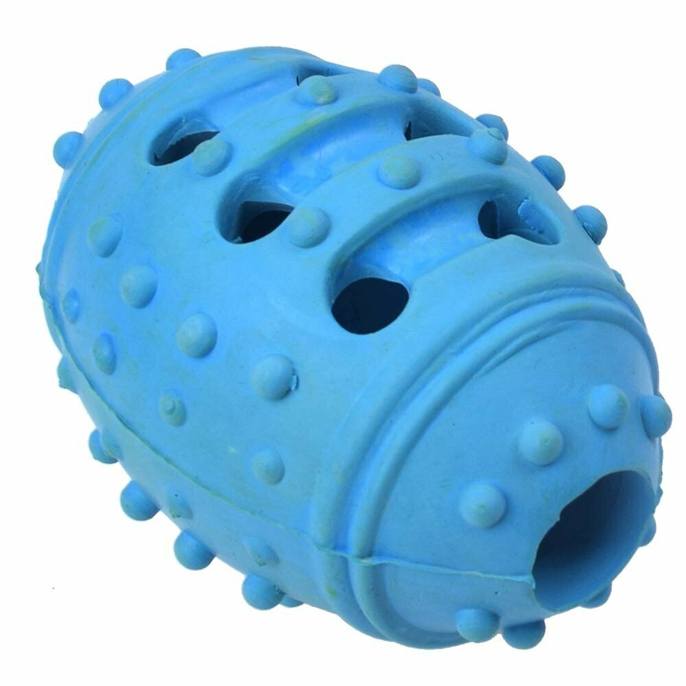 GogiPet igrača za priboljške - modra, ovalna žoga za majhne pse