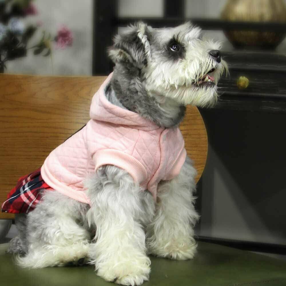 Zimska obleka za pse "Mateja" - rožnata barva, kroj brez rokavov