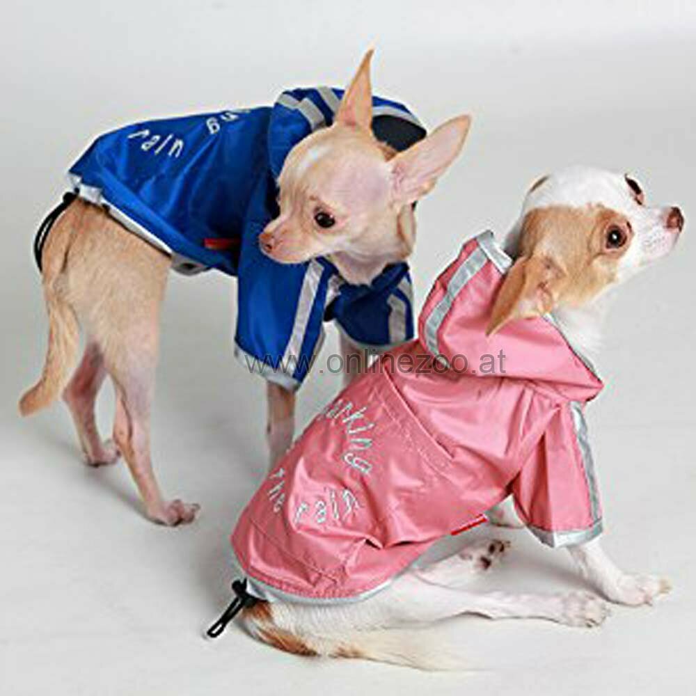 Anorak za psa - DoggyDolly - Roza dežni plašček za pse - model na 2 tački