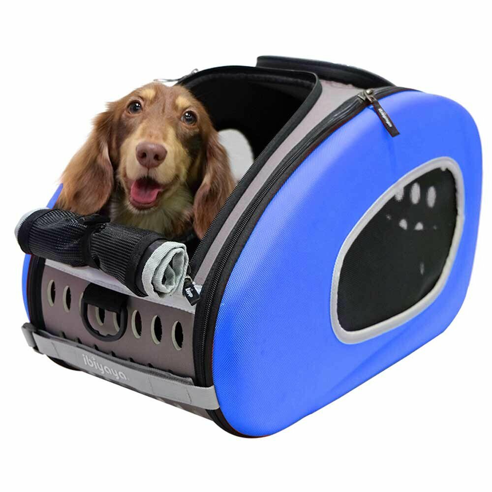 Transportni boks -  modri multifunkcijski voziček za pse