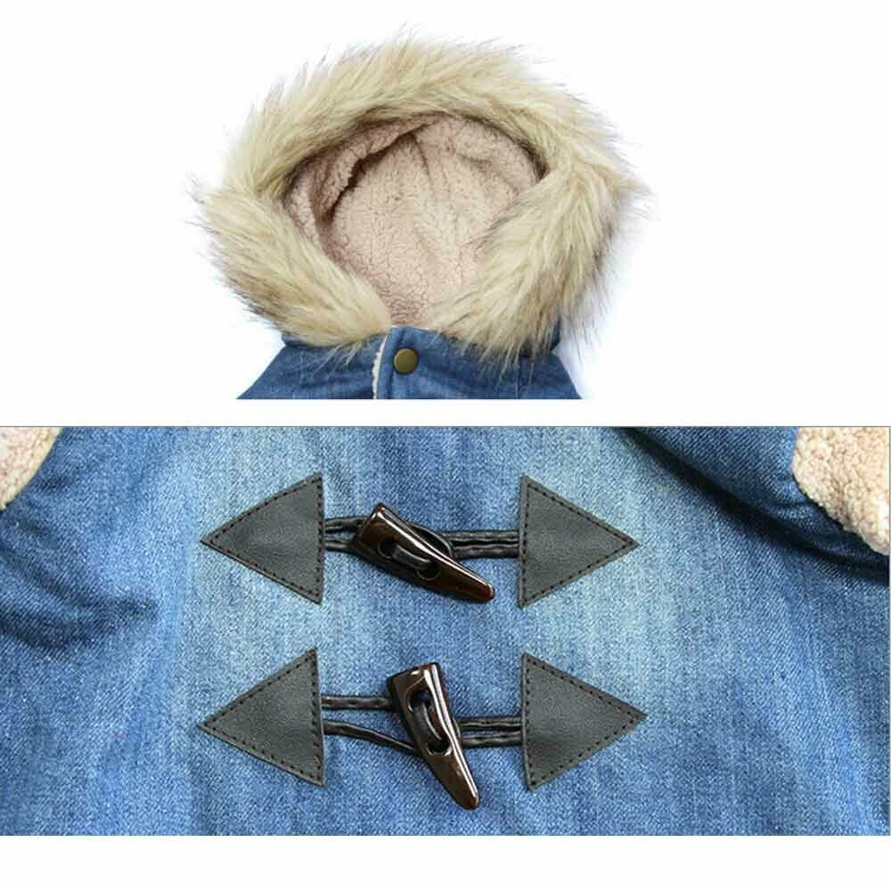 Mehka, kosmatena podloga - Denim Jeans zimska jakna za pse