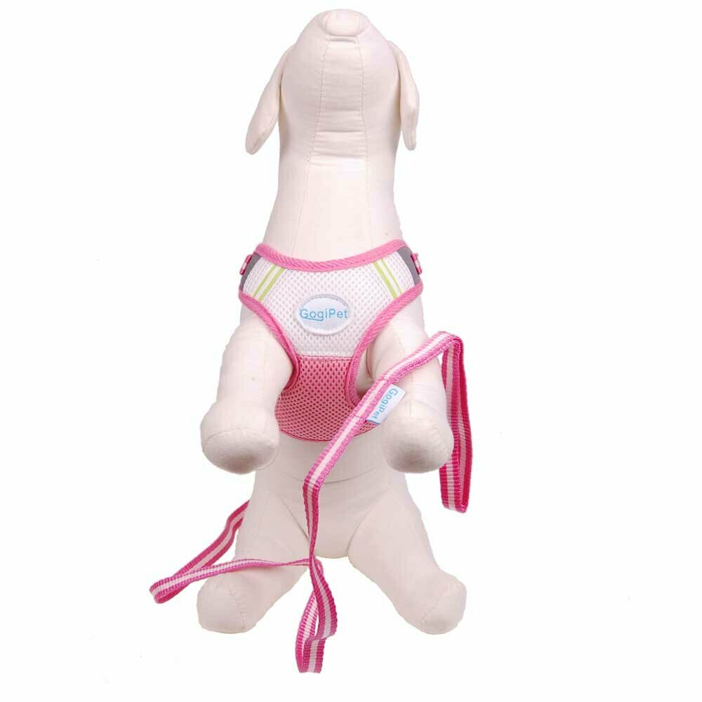 GogiPet® pink oprsnica s povodcem za psa - poceni oprema za pse