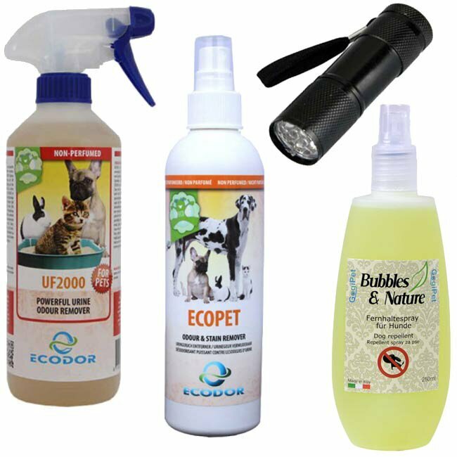 Komplet navajanje psov na čistočo - Ecodor EcoPet, UF2000, odganjalec psoc in urin detektor