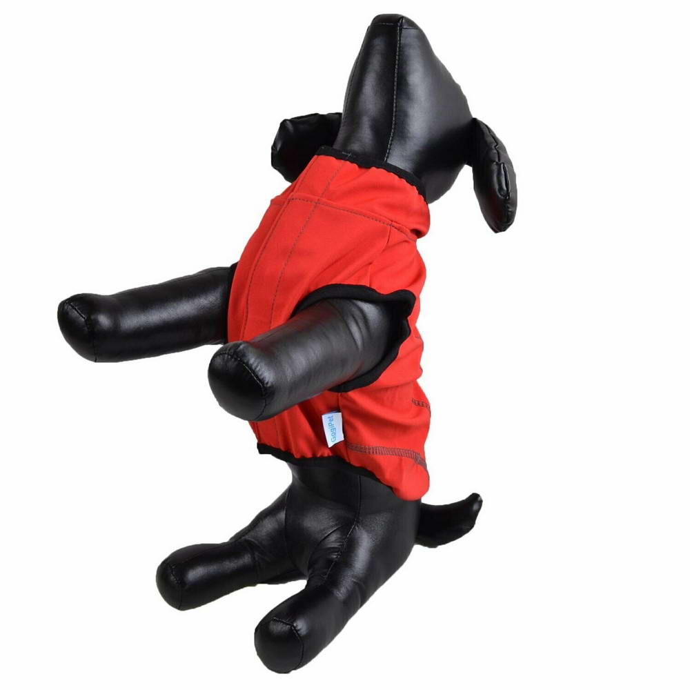 Udoben rdeč dežni plašček za psa iz neoprena