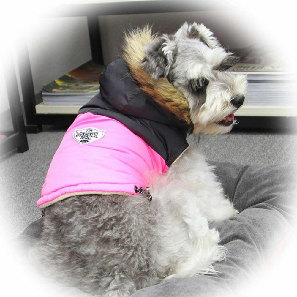 GogiPet zimsko oblačilo za psa "Giorgia" - pink barva, udobno nošenje