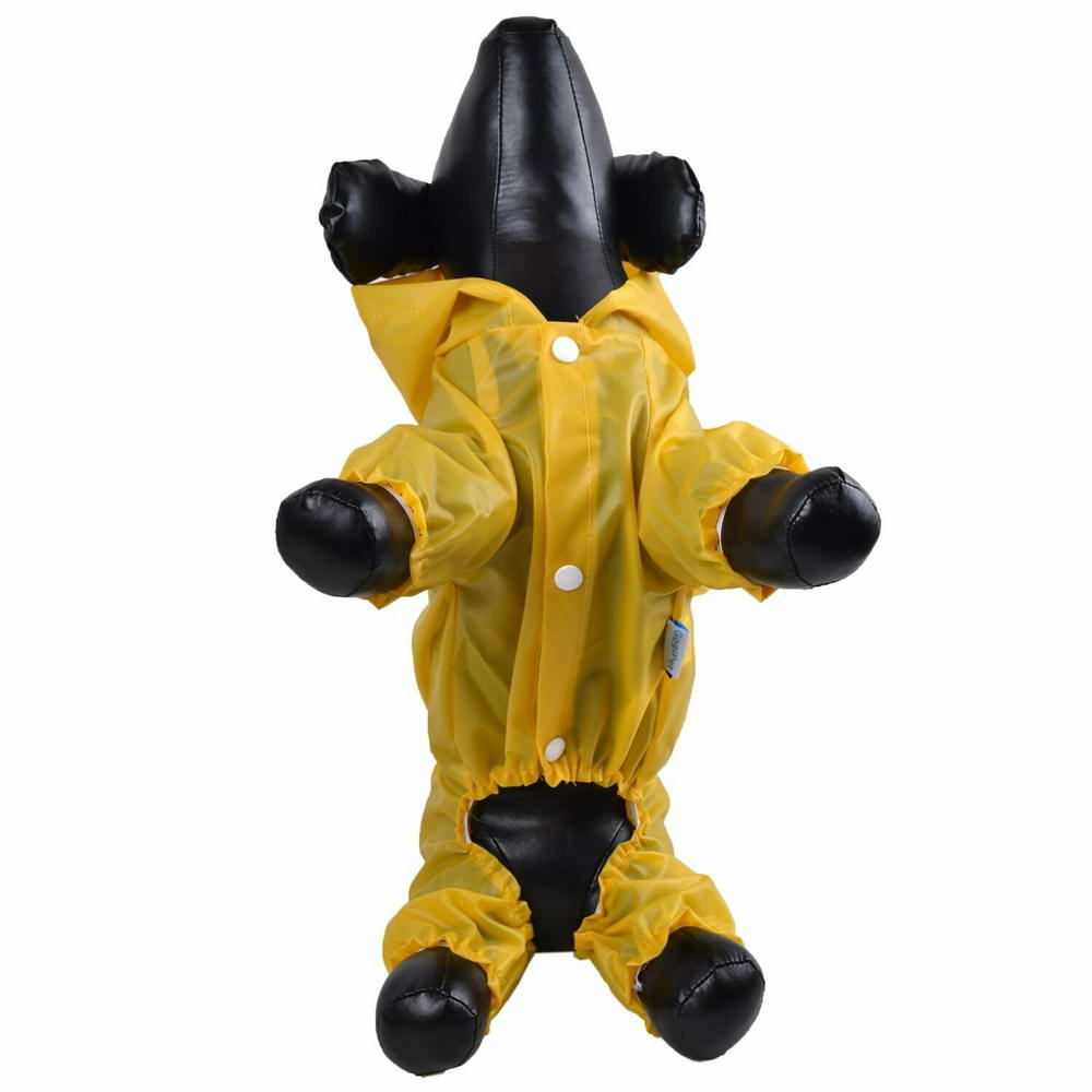 Lahek rumen dežni plašček za pse "Walking In The Rain" s preprostim sistemom zapenjanja