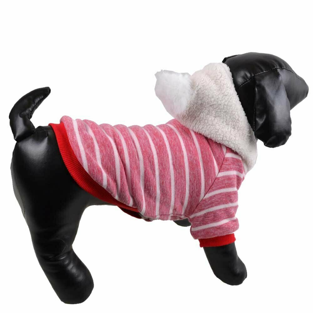 GogiPet črtasta jakna za psa "Pablo" - rdeča barva