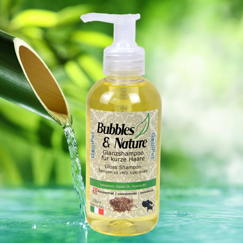 Bubbles & Nature naravni šampon za sijočo dlako in kratkodlake pse