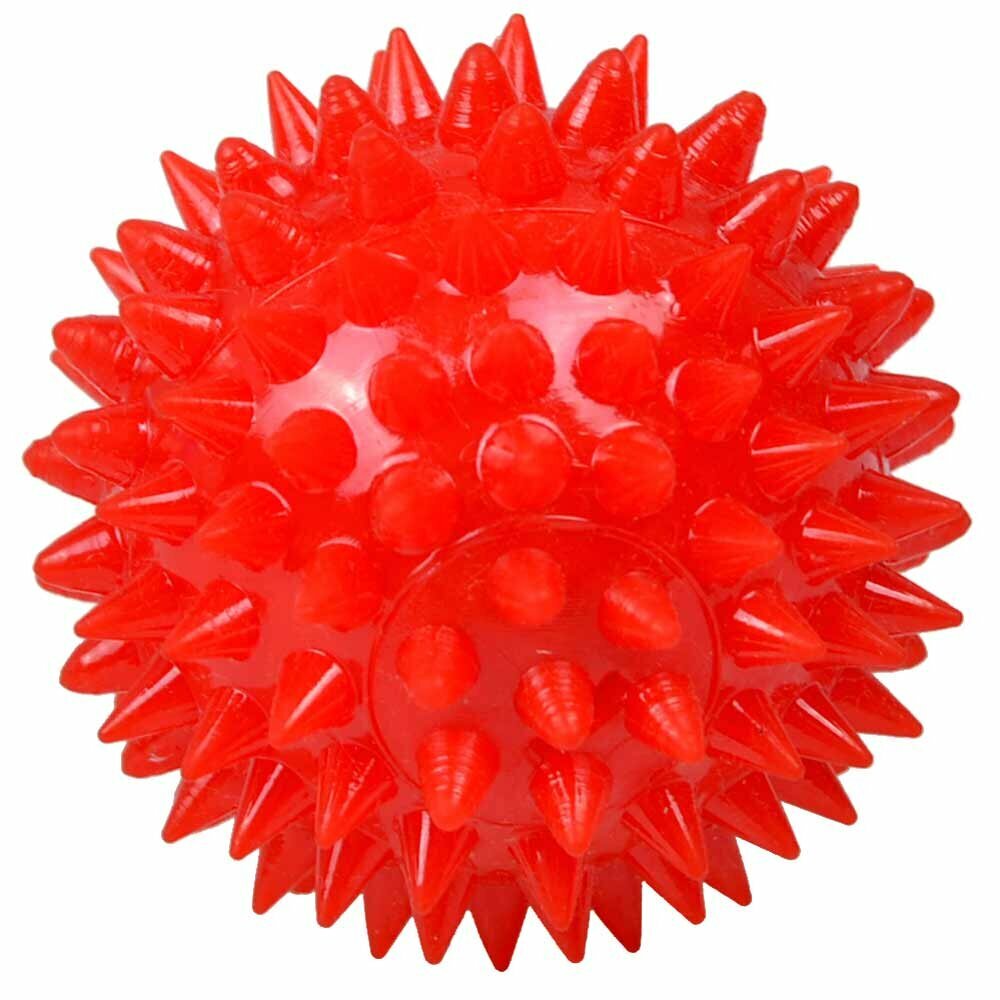 Svetleča žoga za psa - rdeča barva, premer 10 cm