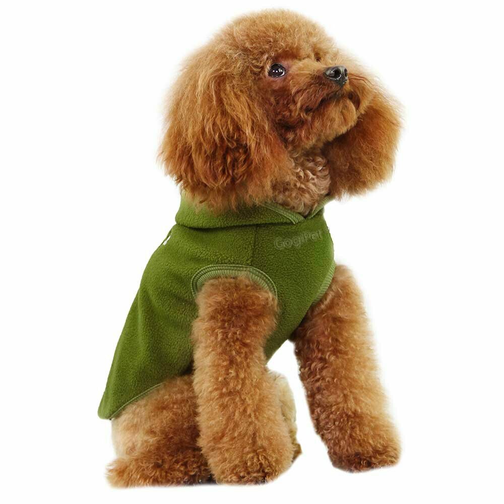Termo velur pulover za psa - olivno zelena barva