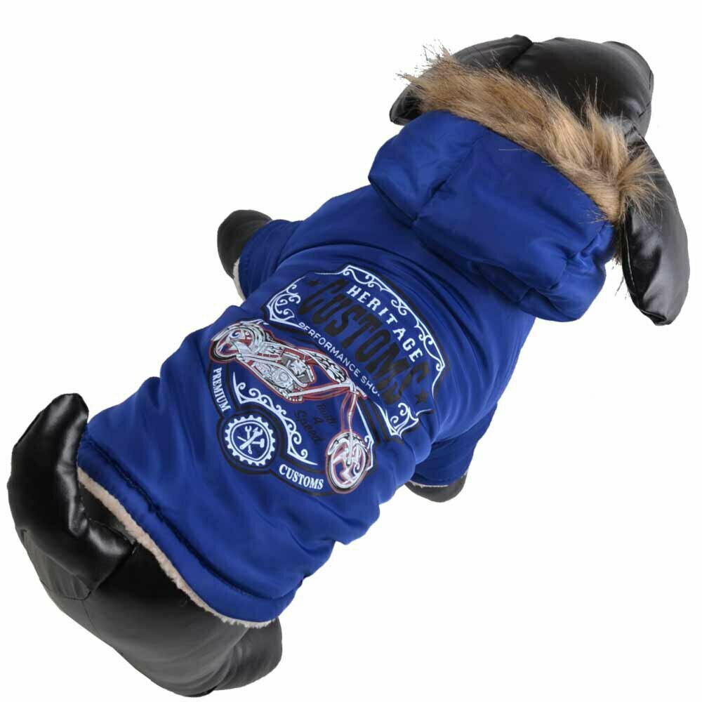 GogiPet zimski plašč za psa "Harley" - modra barva
