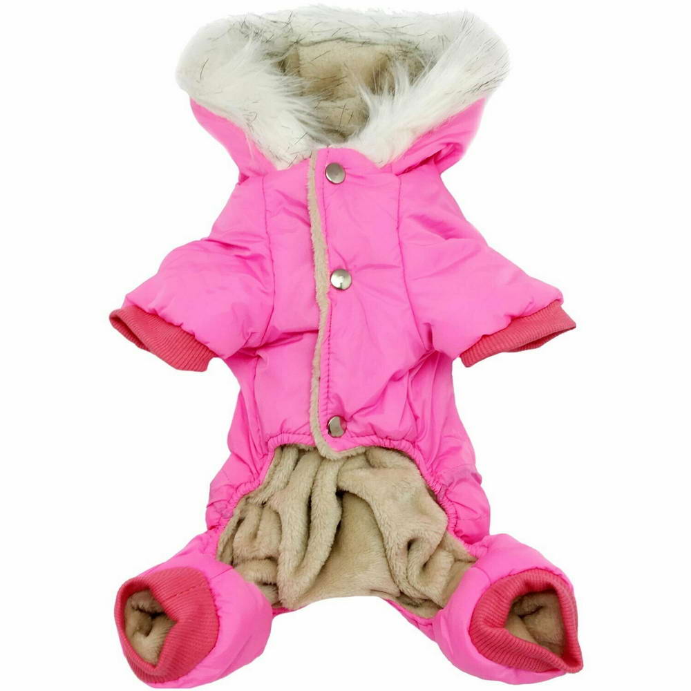 Zimsko oblačilo za psa "Fly Pink" - pink barva, zapenjanje s kovicami
