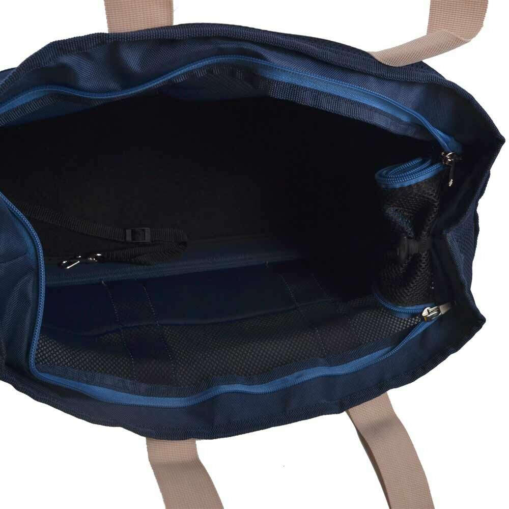 Udobna notranjost -  tekstilna torba za pse "Navy Blue"