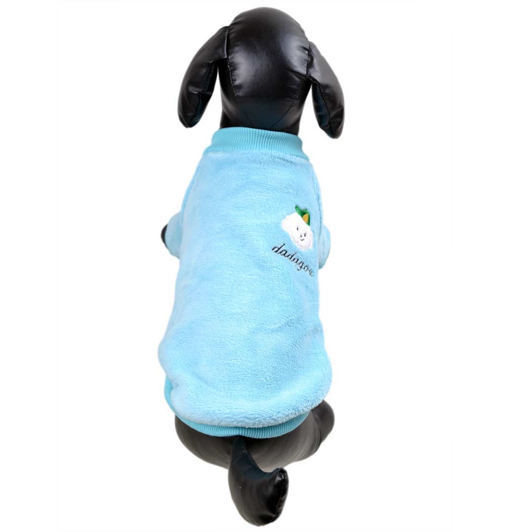 Mehak in kosmaten pulover za psa - modra barva