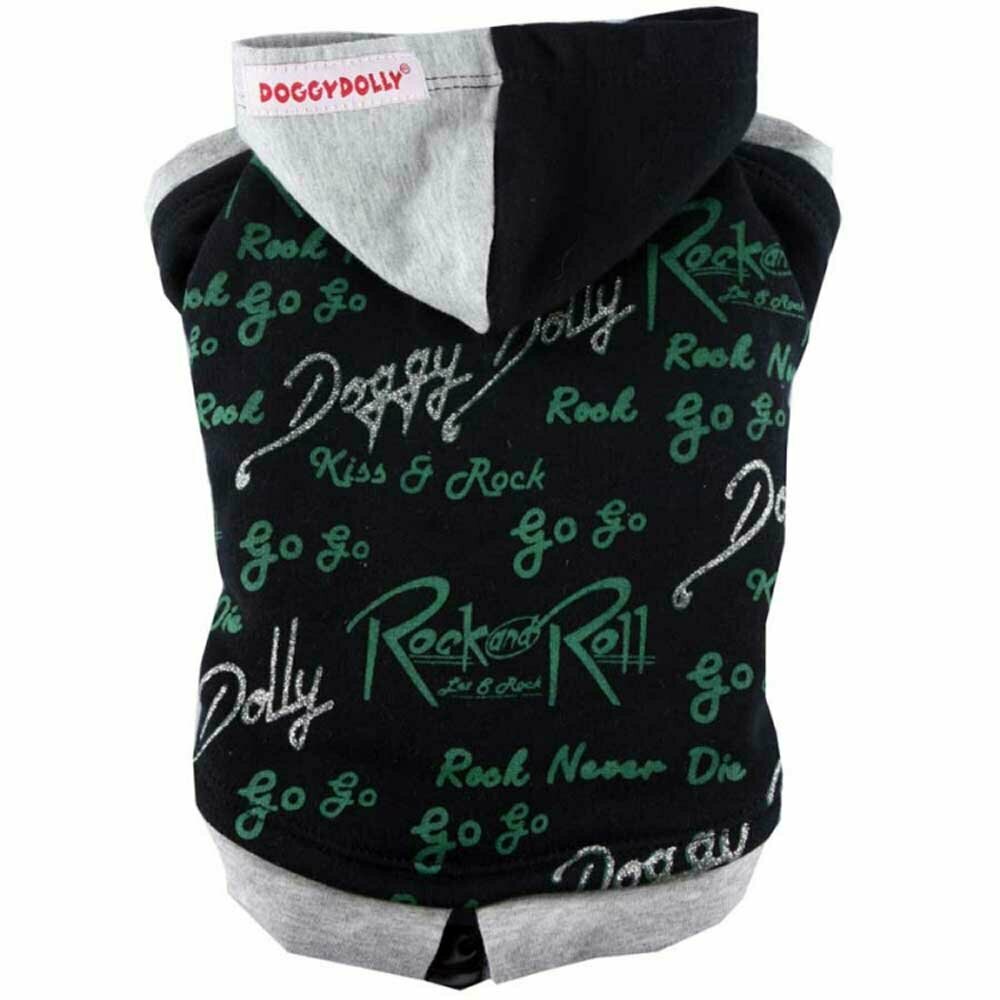 Puloverji za velike pse  GoggyDolly - pulover"Rock&Roll" - črna barva