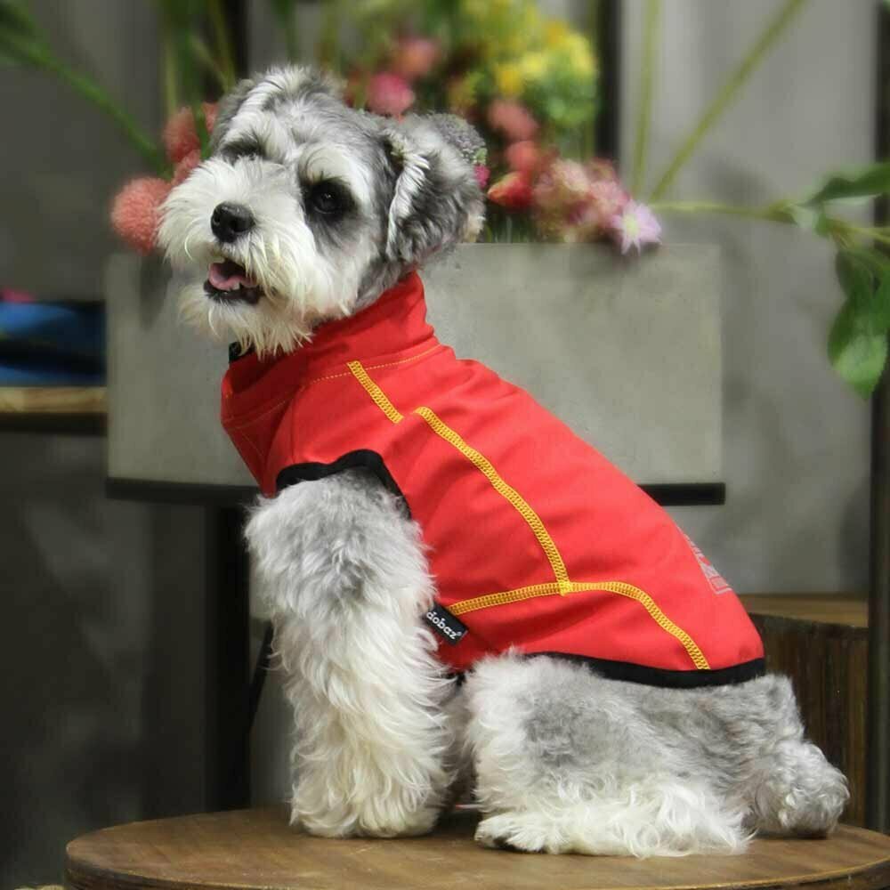Udoben rdeč dežni plašček za psa GogiPet
