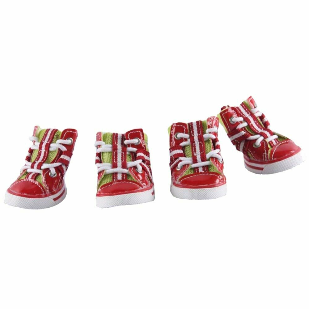 Športni čevlji za pse z vezalkami - rdeča barva