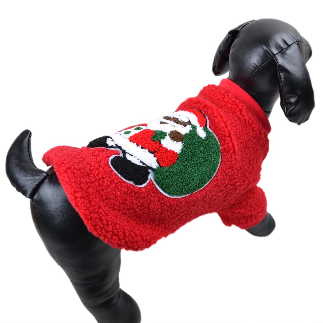 Novoletni pulover za pse "Božiček" - rdeča barva