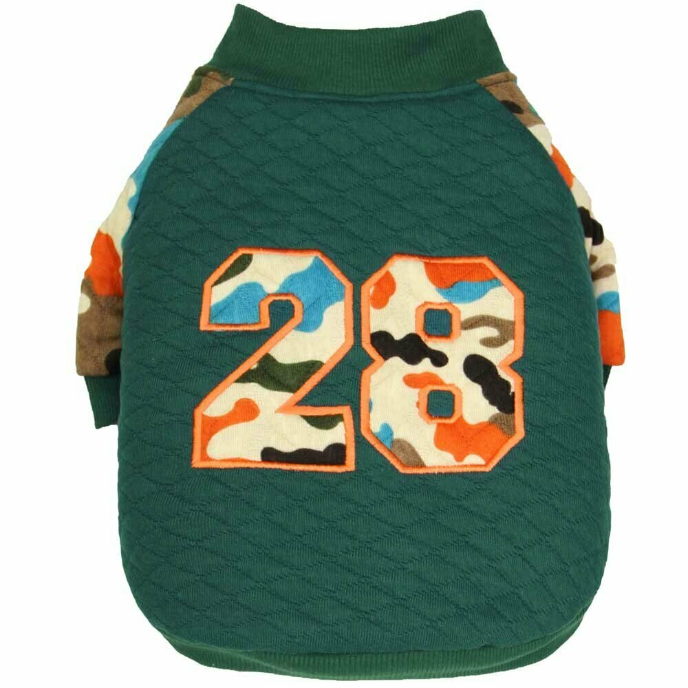 GogiPet bombažna jakna za psa "28" - zelena barva, prožen ovratnik