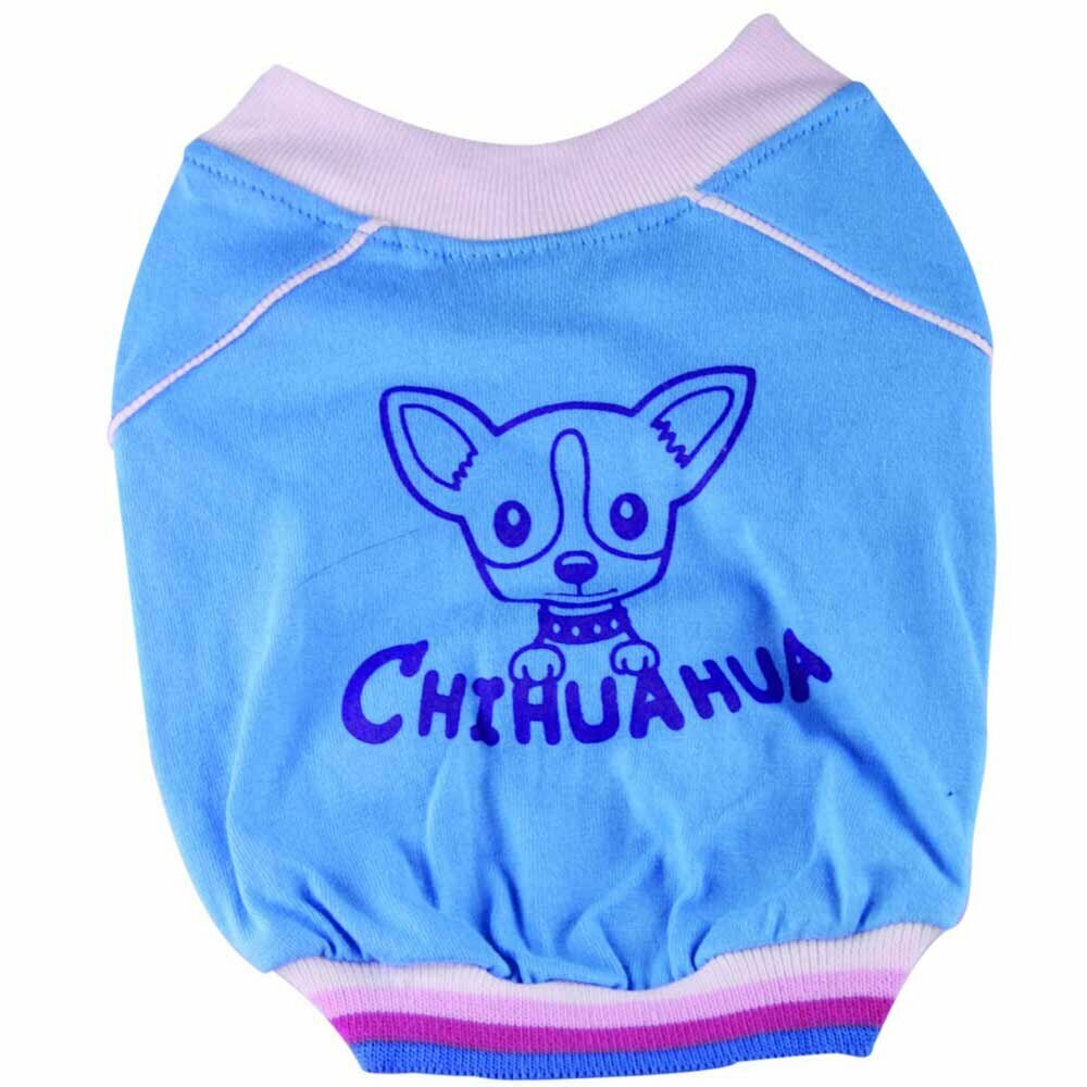 Poletna majica za pse "Chihuahua" - svetlo modra barva