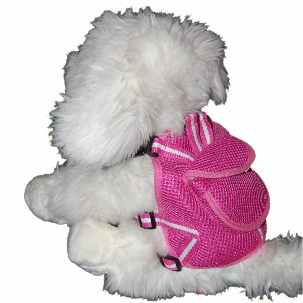 GogiPet® pink oprsnica z nahrbtnikom za psa - S