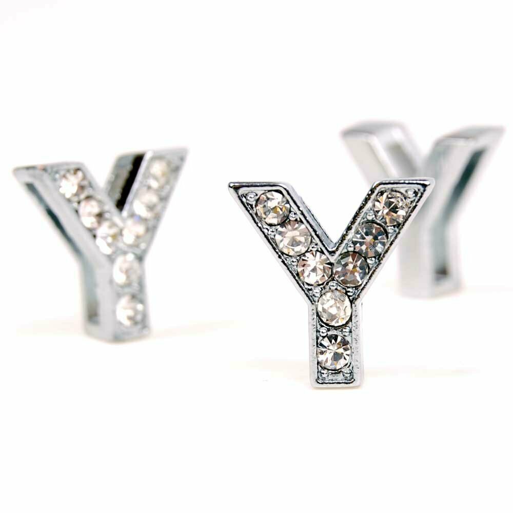 Črka Y s kristali - 14 mm za oblikovanje napisov
