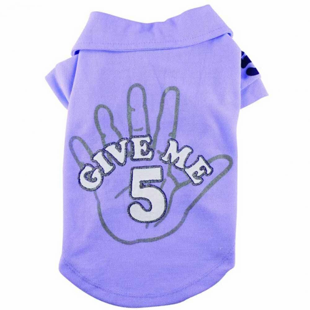 Polo majice za pse "Give Me 5" - vijolična barva