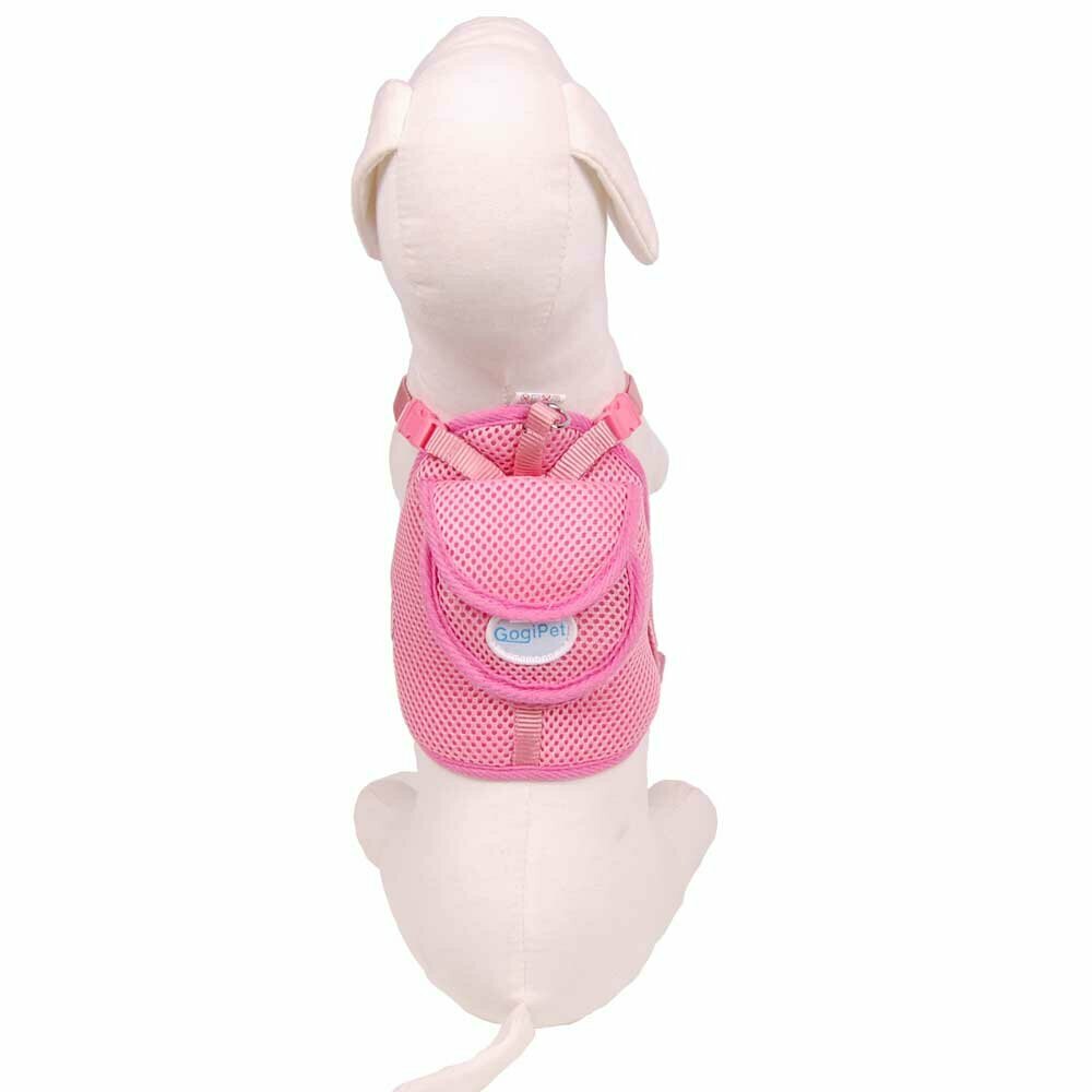 GogiPet® roza oprsnica z nahrbtnikom za psa