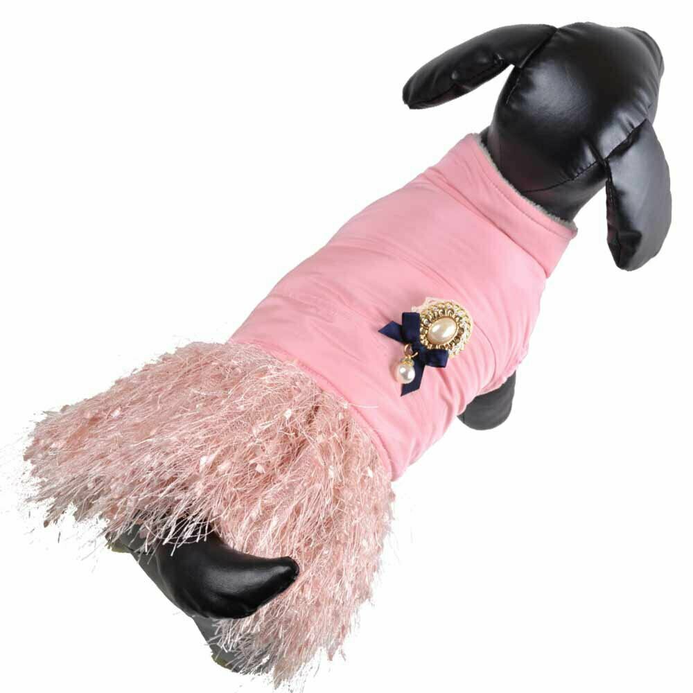GogiPet zimska jakna s krilom za psa "Sonja" - rožnata barva