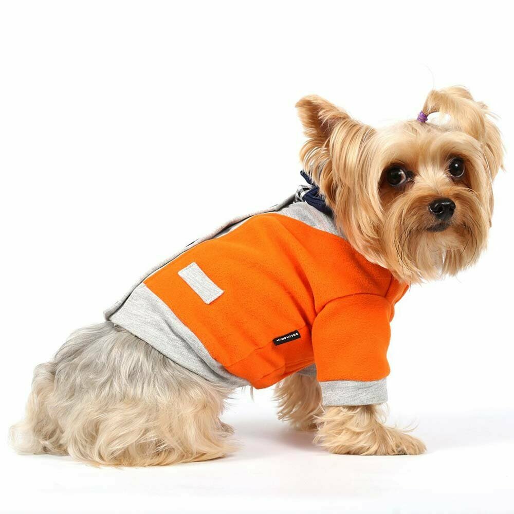 Jakna s srajco Cardigan - oranžna oblačila za pse - Topla oblačila za pse