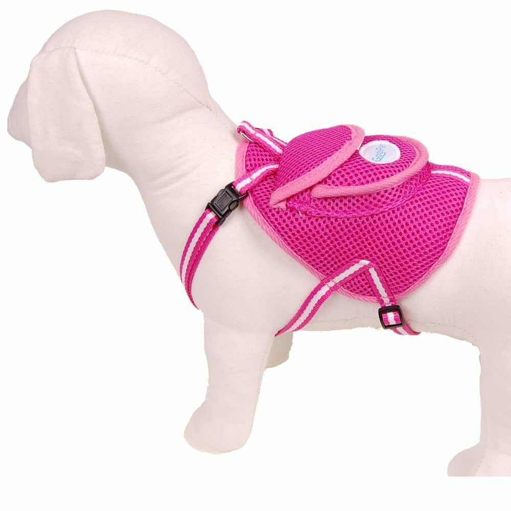 Pink oprsnica z nahrbtnikom za psa M