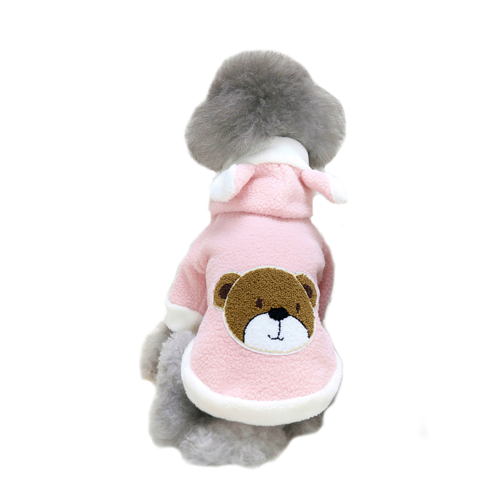 Jakna za psa "Medvedek" z našito aplikacijo - rožnata barva