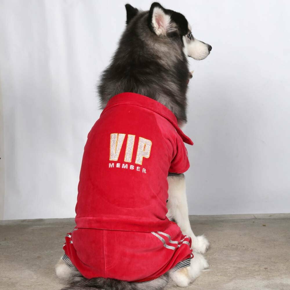 VIP overal za velike pse - rdeč DoggyDolly 