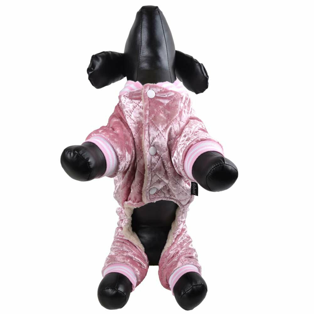 Topli plašč za psa "Pink Polonca" z zapenjanjem s plastičnimi pritiskači