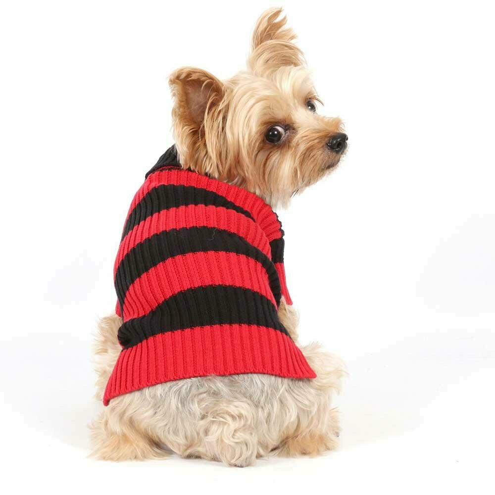 Črtast puli pulover za pse