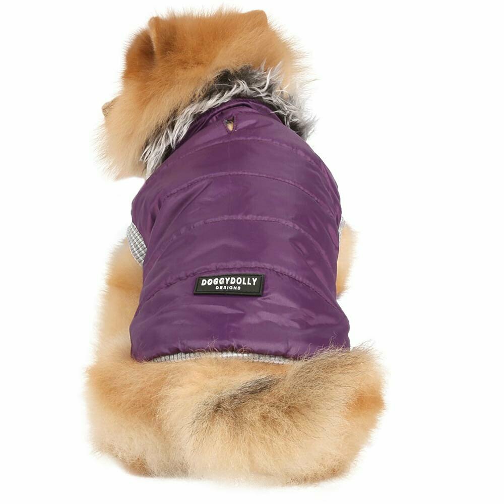 DoggyDolly W167 - Pasja zimska bunda Klasik lila - Topla oblačila za pse