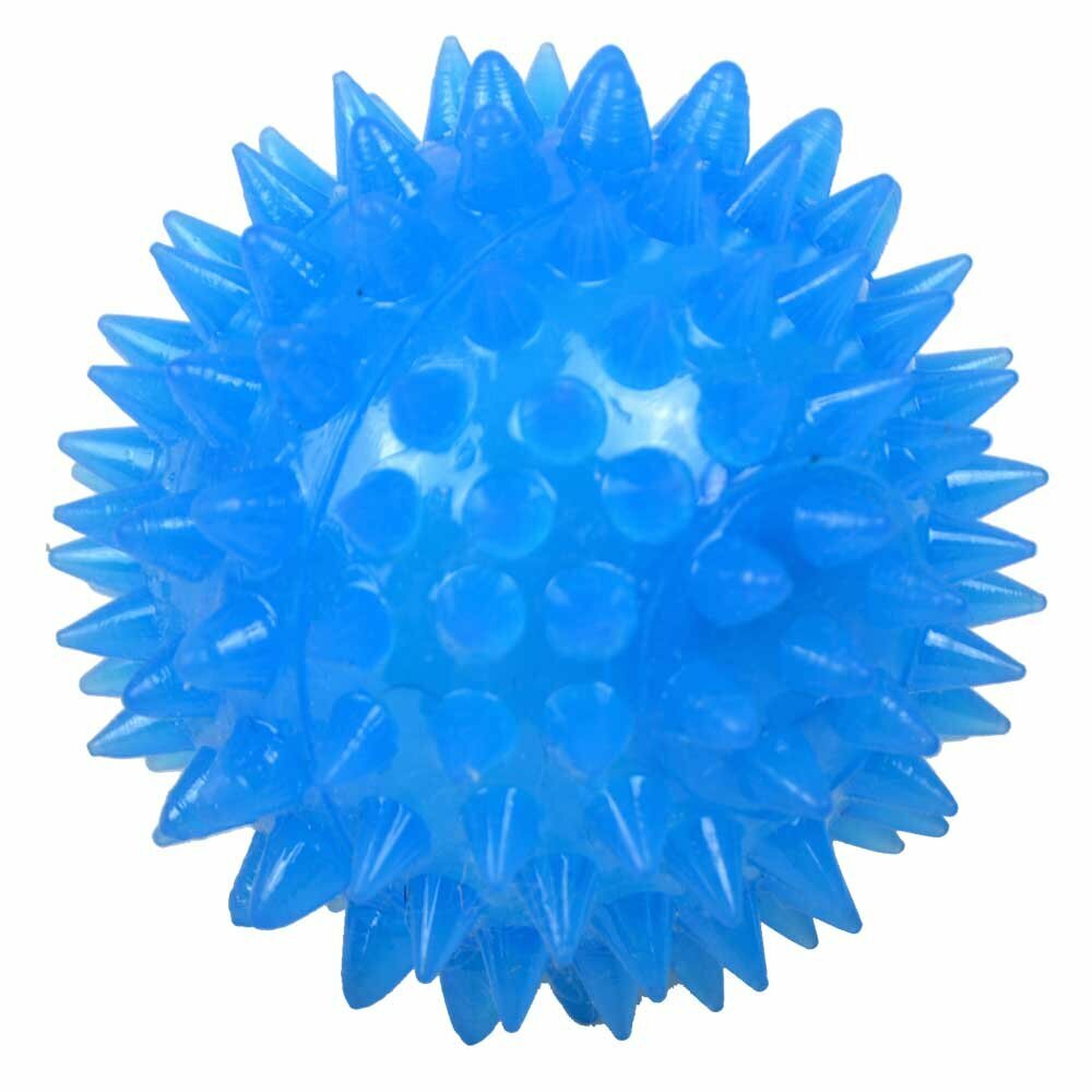 Svetleča žoga za psa - modra barva, premer 6 cm 